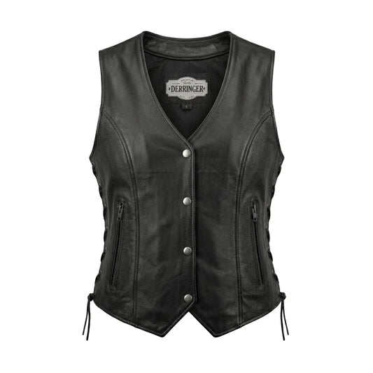 Beth - Women's Premium Lambskin Leather Motorcycle Vest