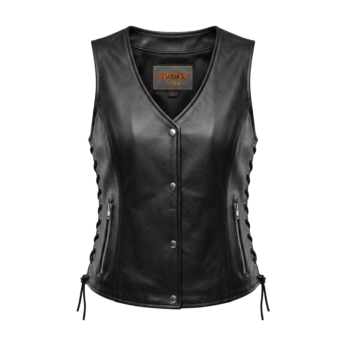 Mesa - Women's Naked Goatskin Leather Motorcycle Vest