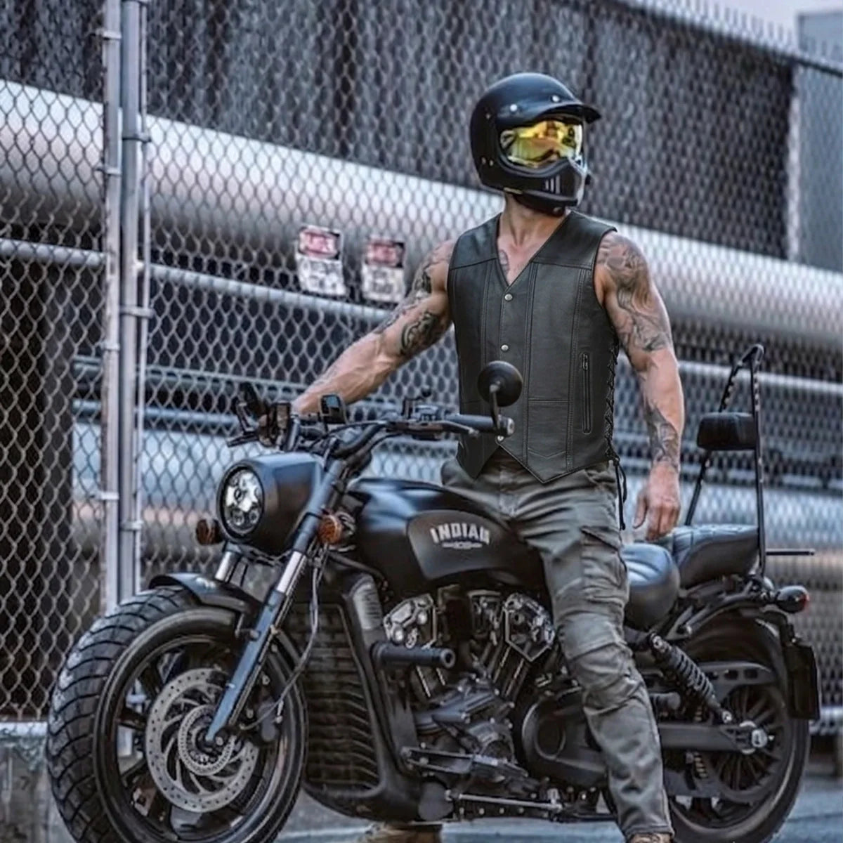 El Paso - Men's Motorcycle Leather Vest