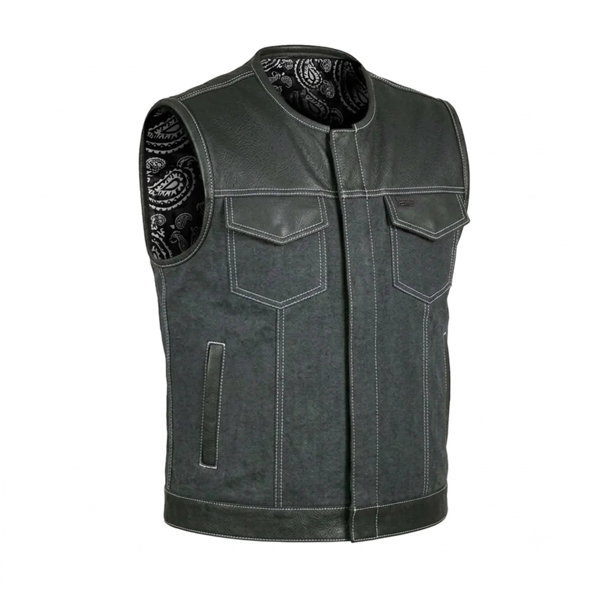 Lawless – Men’s Denim and Leather Club Vest