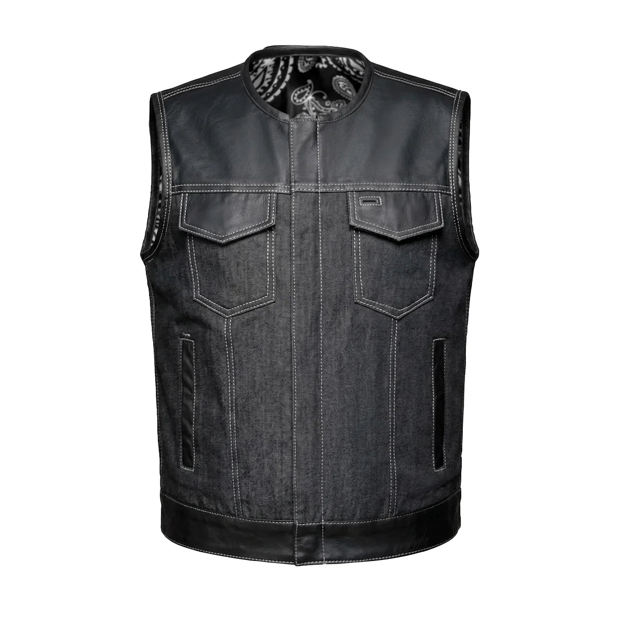 Lawless – Men’s Denim and Leather Club Vest