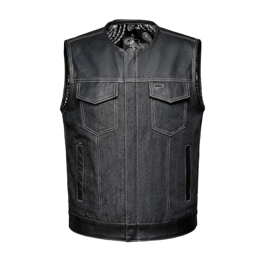 Lawless – Men’s Denim and Leather Club Vest