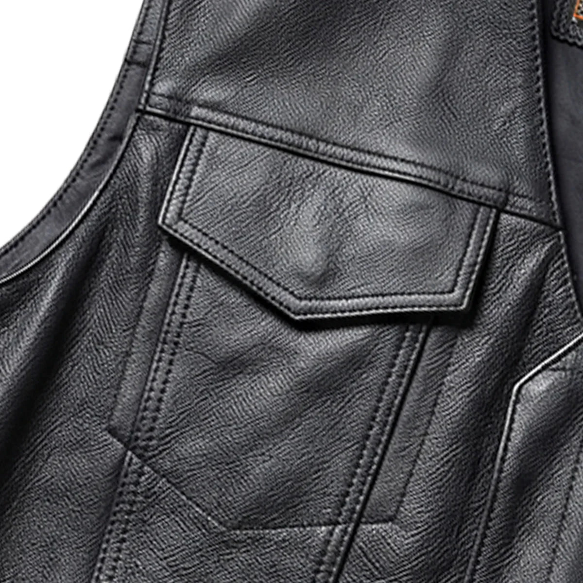 Red river - Men's Premium Leather Motorcycle Vest