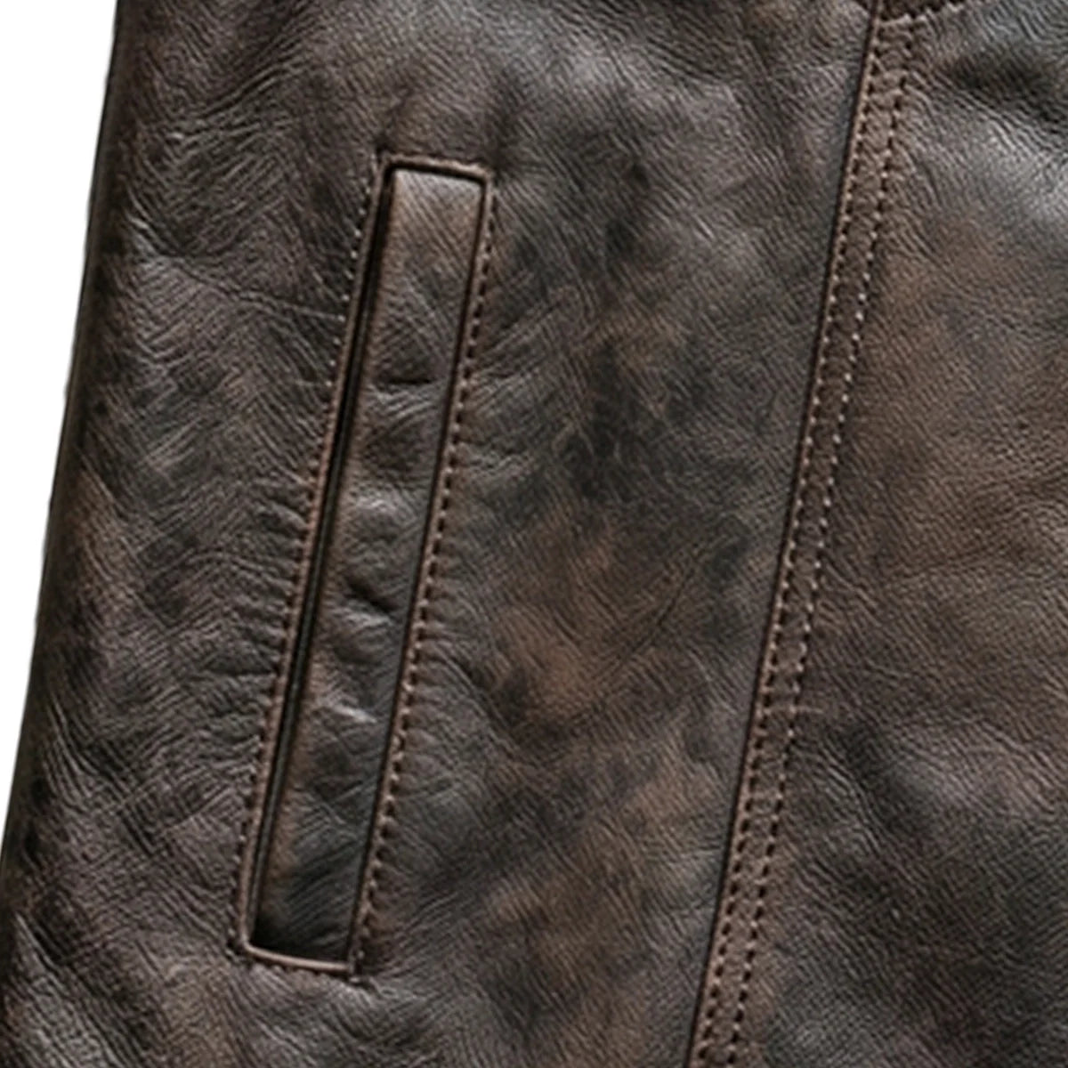 Spearfish - Men's Club Style Leather Motorcycle Vest (Brown)