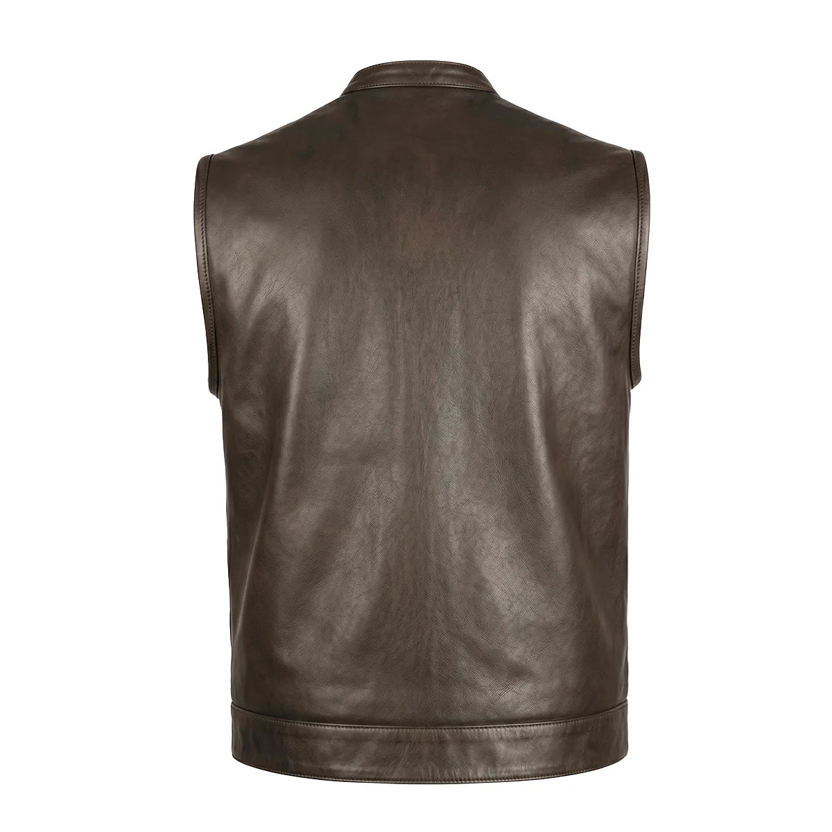 Spearfish - Men's Club Style Leather Motorcycle Vest (Brown)