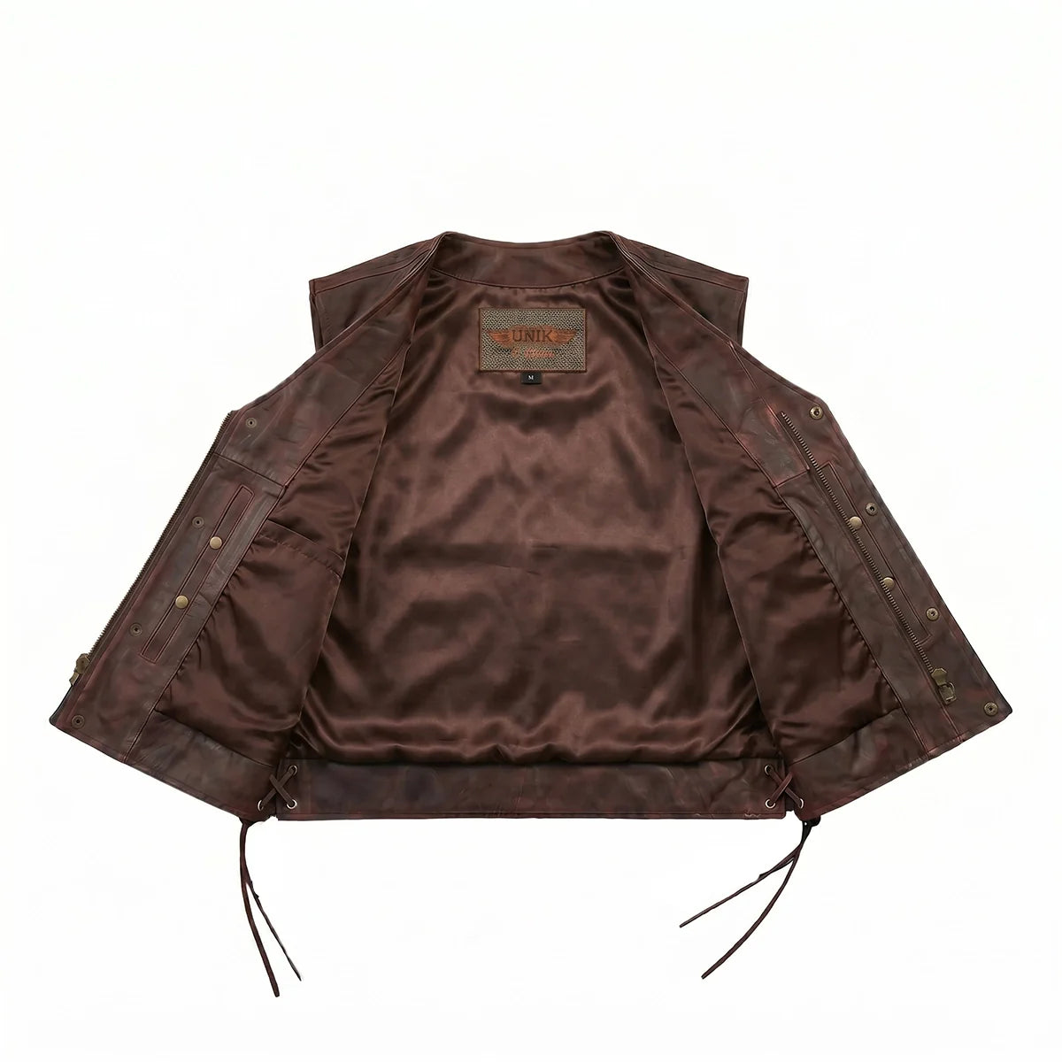 Toas - Men's Motorcycle Leather Vest (Brown)