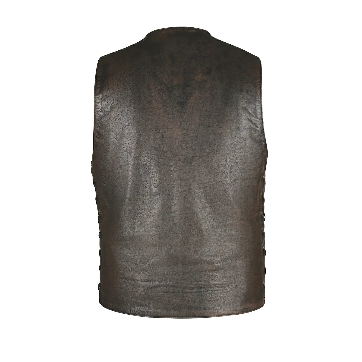 Toas - Men's Motorcycle Leather Vest (Brown)