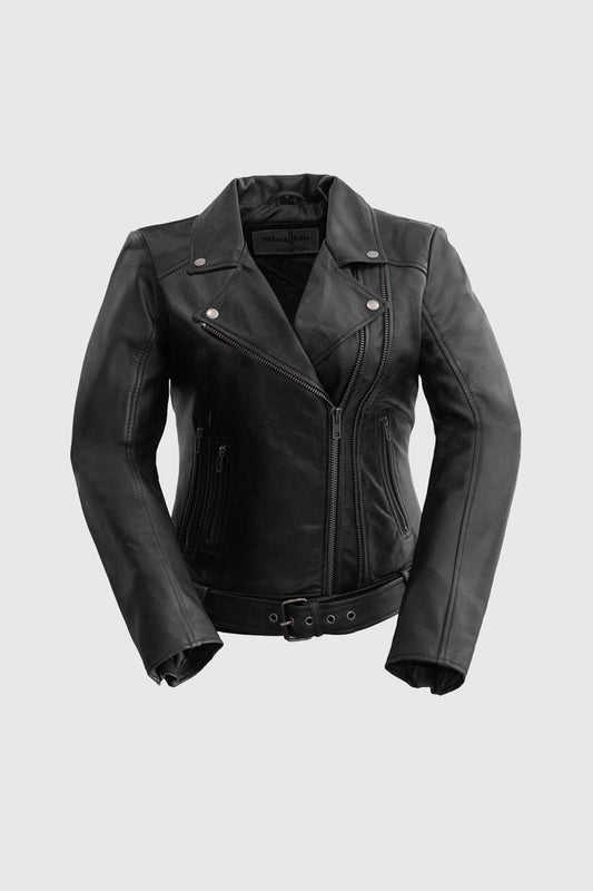 Chloe womens Fashion Leather Jacket Black