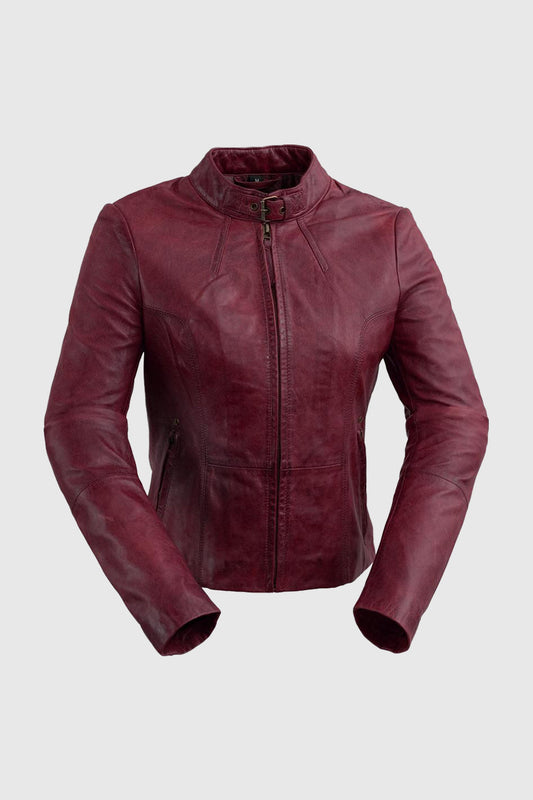 Rexie Womens Fashion Leather Jacket Sangria (POS) Women's Leather Jacket Whet Blu NYC XS SANGRIA 