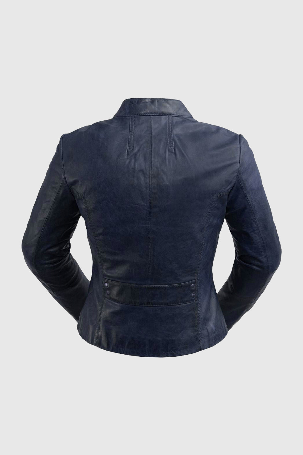 Rexie Womens Fashion Leather Jacket Navy Blue (POS) Women's Leather Jacket Whet Blu NYC   