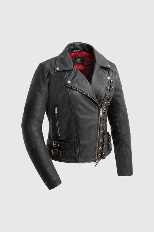 Gisele Women's Moto Style Leather Jacket (POS) Women's Leather Jacket Whet Blu NYC XS Black 