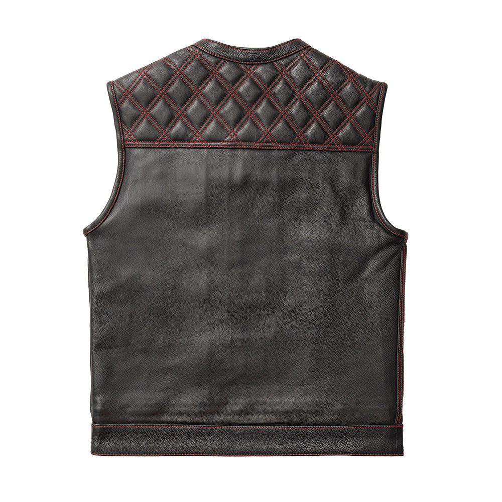 Whaler Red - Men's Club Style Leather Vest (Limited Edition) Factory Customs First Manufacturing Company   
