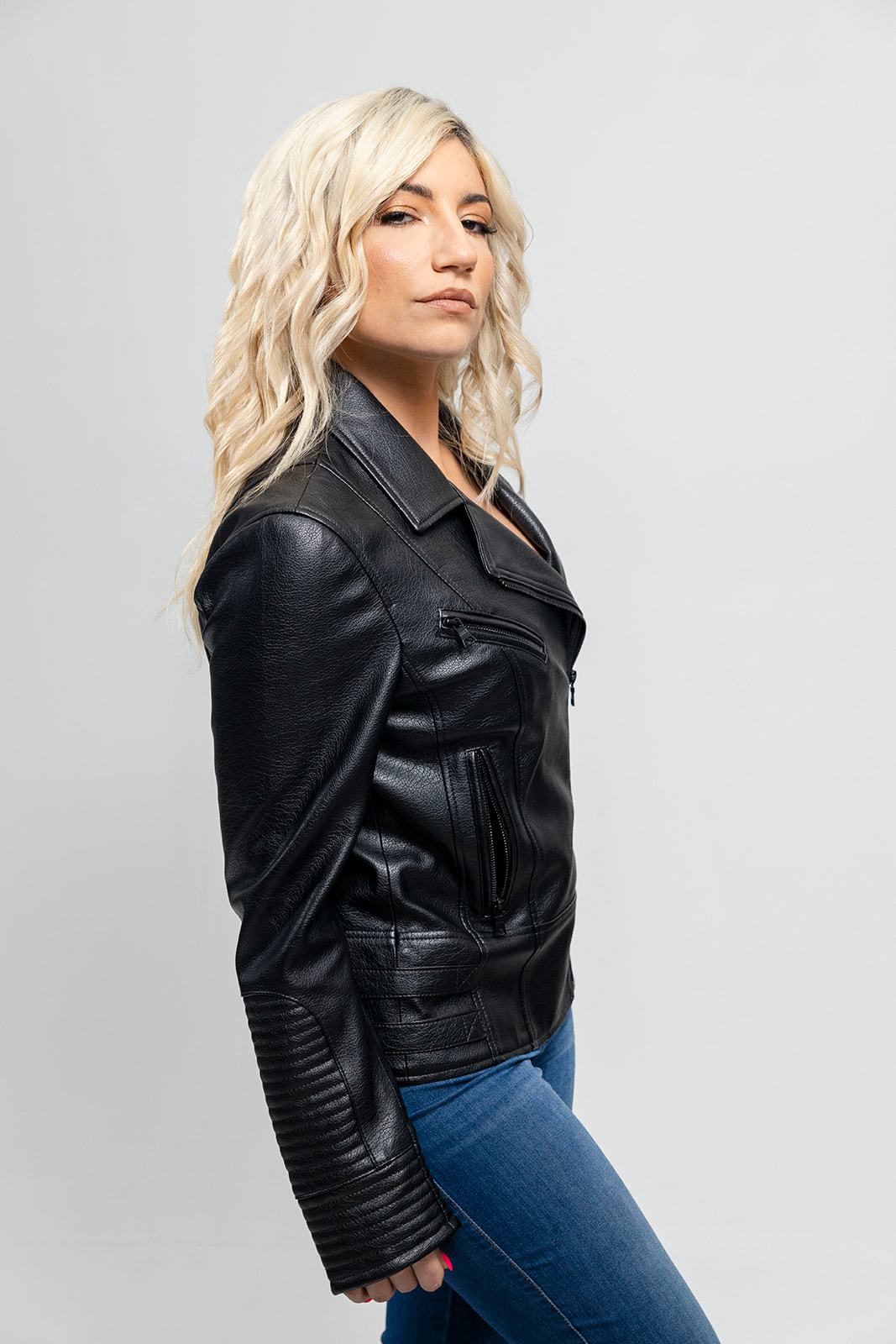 Lauren Women's Vegan Faux Leather Jacket (POS) Women's Fashion Leather Jacket Whet Blu NYC   