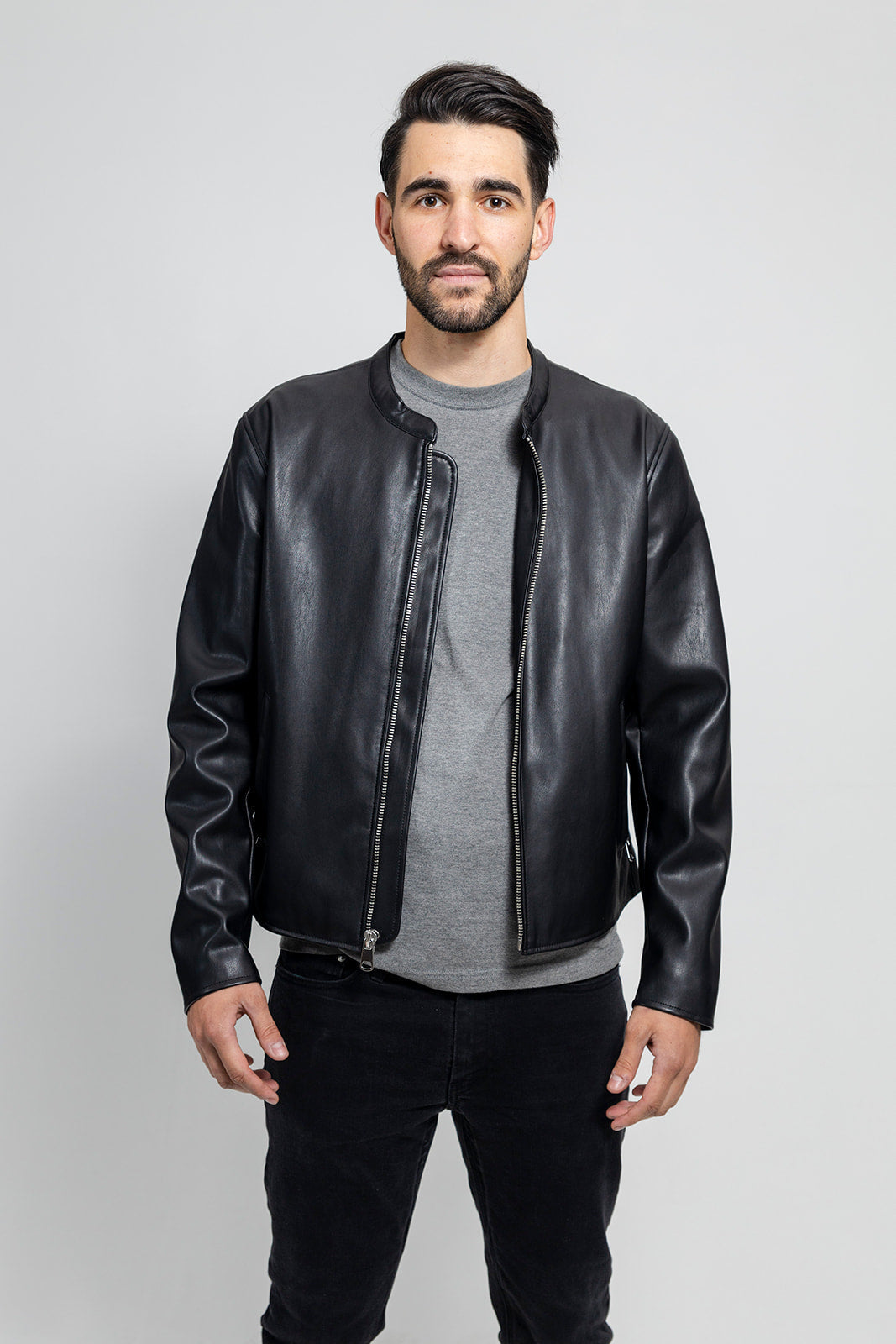 Dillon Men's Vegan Faux Leather Jacket (POS) Men's Vegan Faux Leather jacket Whet Blu NYC S Black 