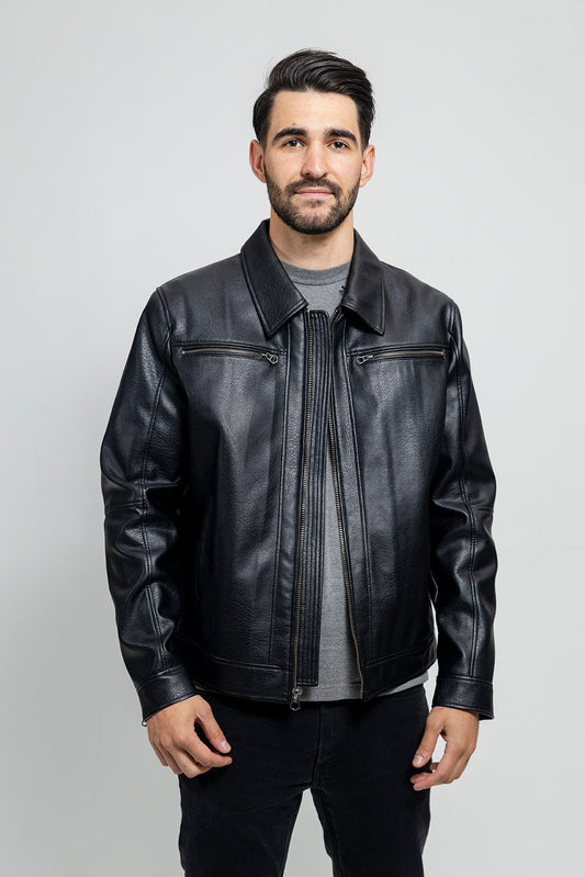 Conner Men's Vegan Faux Leather Jacket Men's Vegan Faux Leather jacket Whet Blu NYC Black S 