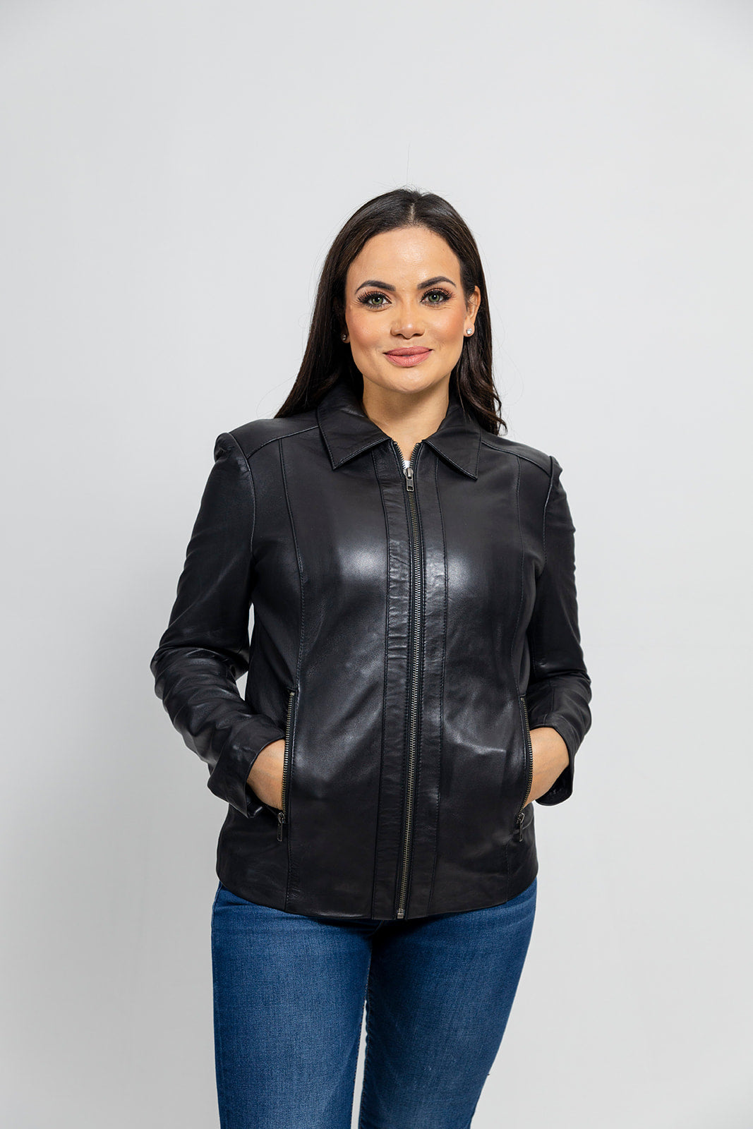 Patricia Womens Fashion Leather Jacket Women's Leather Jacket Whet Blu NYC   