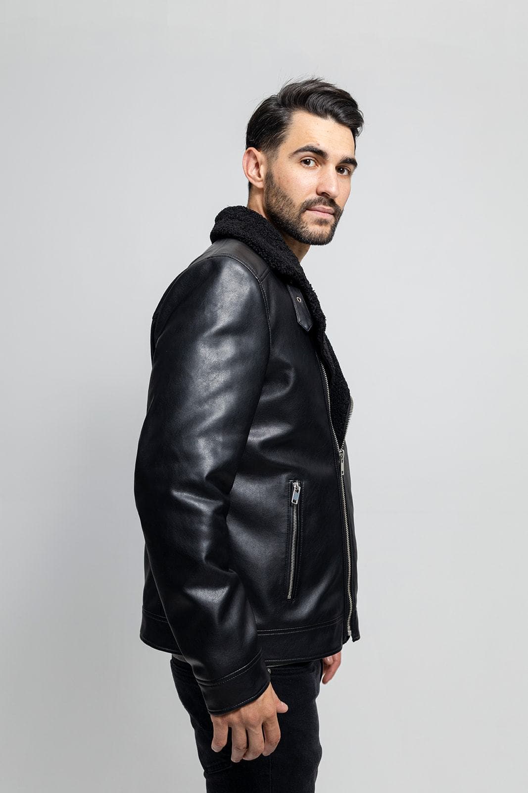 Aiden Men's Vegan Faux Leather Jacket (POS) Men's Fashion Jacket Whet Blu NYC   