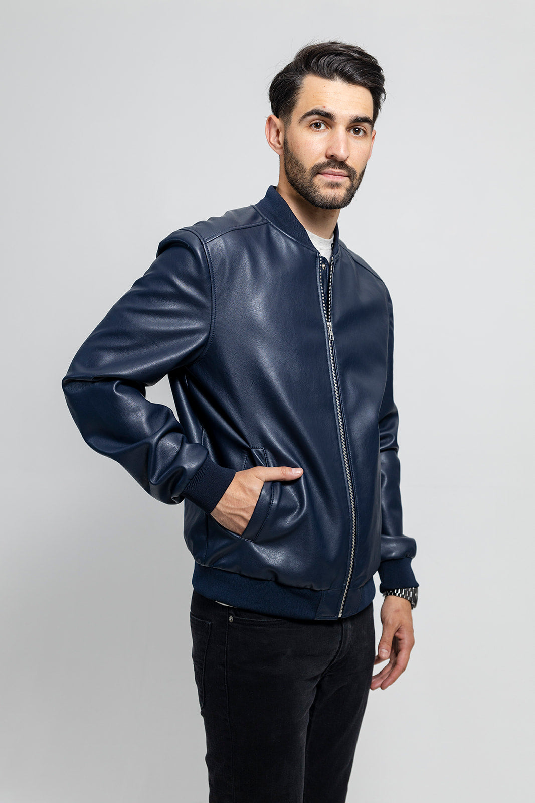 Justin Men's Vegan Faux Leather Jacket (POS) Men's Vegan Faux Leather jacket Whet Blu NYC   