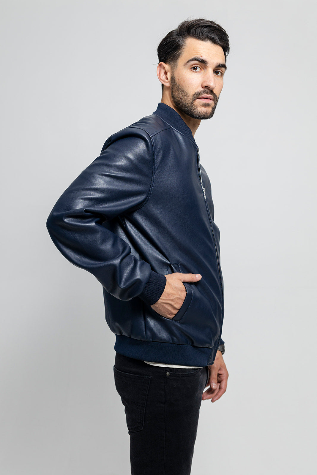 Justin Men's Vegan Faux Leather Jacket (POS) Men's Vegan Faux Leather jacket Whet Blu NYC   