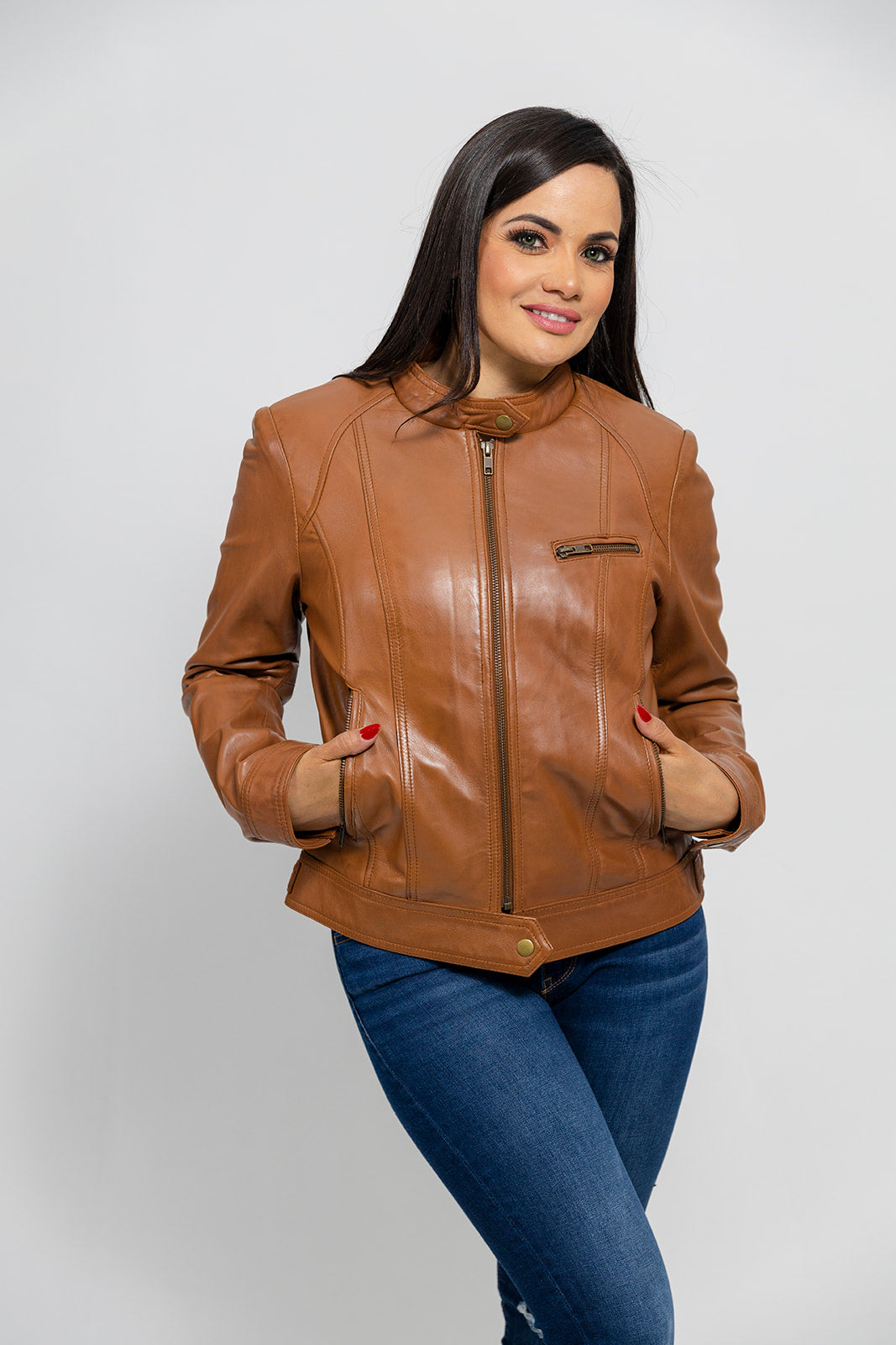 Favorite Women's Fashion Leather Jacket Whiskey (POS) Women's Leather Jacket Whet Blu NYC   