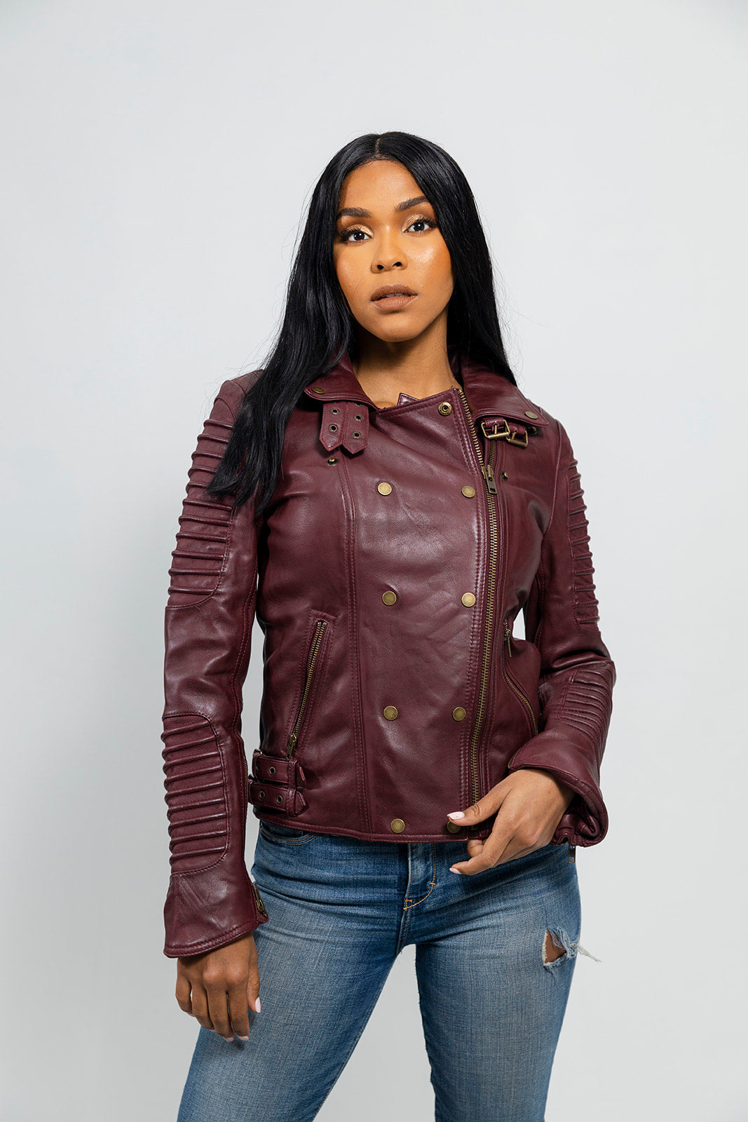 Queens Fashion Lambskin Leather Jacket Women's Jacket Whet Blu NYC   