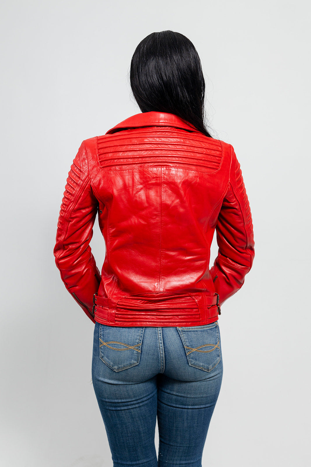 Queens Women's Fashion Leather Jacket Fire Red (POS) Women's Fashion Moto Leather Jacket Whet Blu NYC   