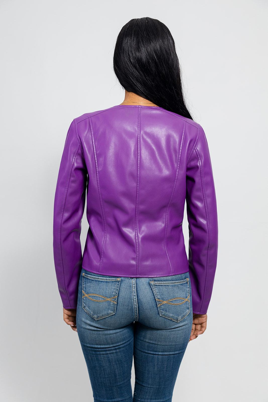 Violet Women's Vegan Faux Leather Jacket (POS) Women's Fashion Leather Jacket Whet Blu NYC   