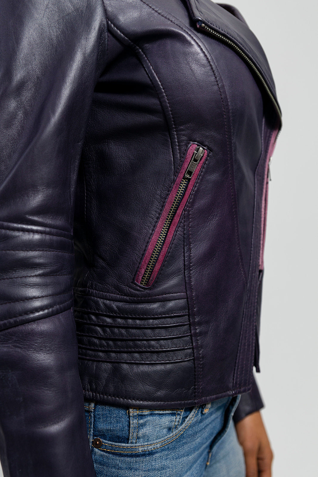 Trish Womens Leather Jacket (Violet) Women's Leather Jacket Whet Blu NYC   