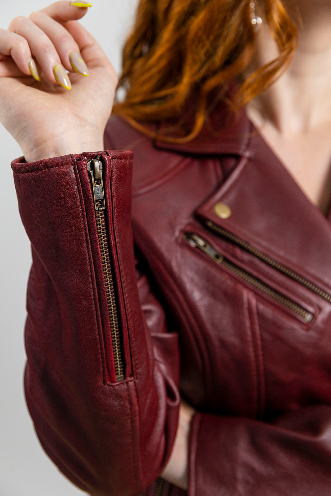 Betsy Womens Fashion Leather Jacket Oxblood (POS) Women's Leather Jacket Whet Blu NYC   