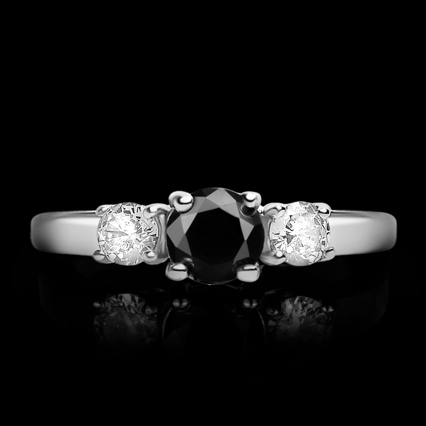 Women's Black Stone Ring