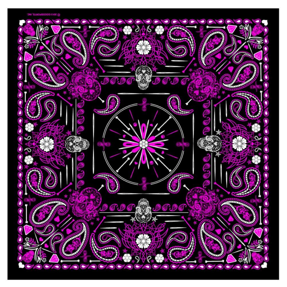 Hot Leathers BAB1071 Ladies Pink Paisley Skulls Bandana