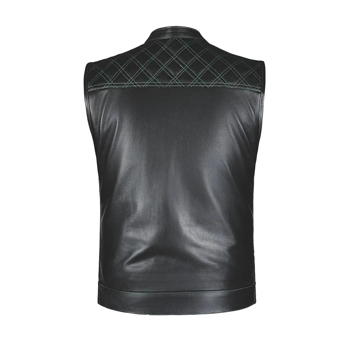 Green Diamond - Men's Club style Leather Motorcycle Vest