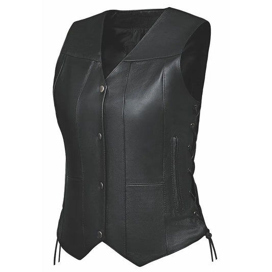 Belle - Ladies 10 Pocket Leather Vest