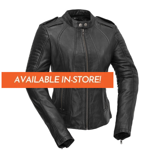 Biker - Women's Motorcycle Leather Jacket Women's Leather Jacket First Manufacturing Company XS Black 