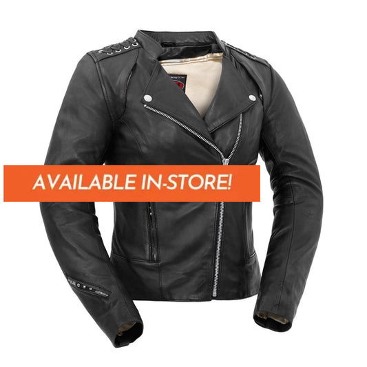 Black Widow - Women's Motorcycle Leather Jacket Women's Leather Jacket First Manufacturing Company XS  