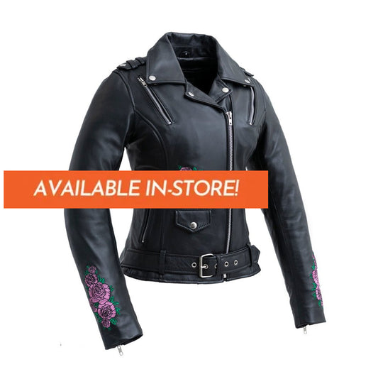 Bloom - Women's Motorcycle Leather Jacket Women's Leather Jacket First Manufacturing Company XS Black 