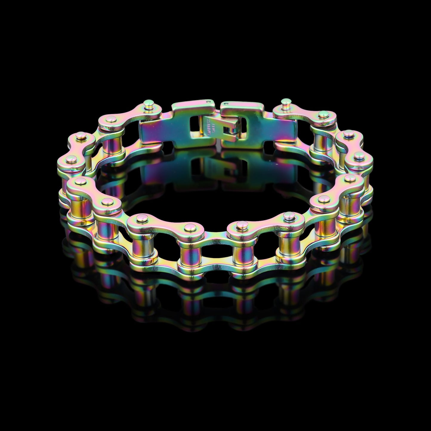 Stainless Steel Rainbow Bike Chain Bracelet