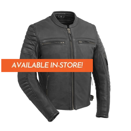 Commuter Men's Motorcycle Leather Jacket Men's Leather Jacket First Manufacturing Company Black S 