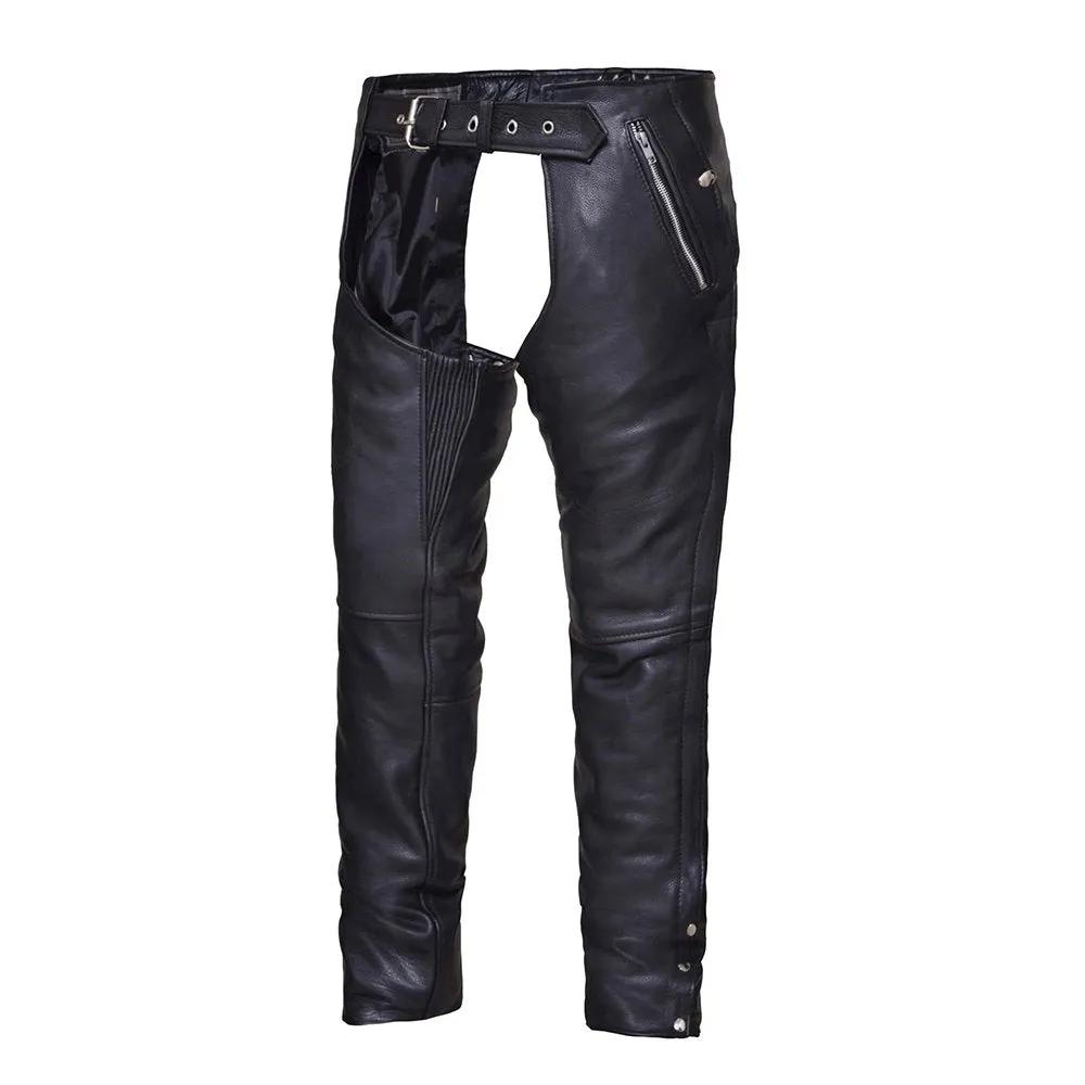 7145.K - Unisex Premium Leather 4-Pocket Chaps with Spandex