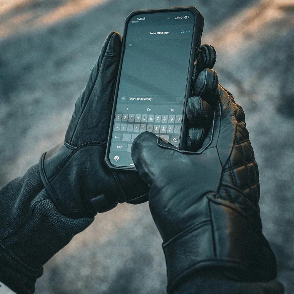 Mens Full Finger Diamond Stitched Gloves