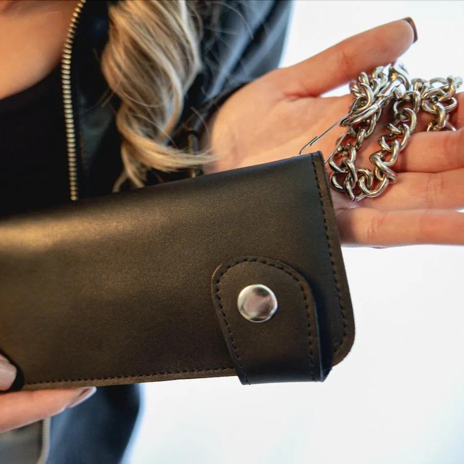 Black Bifold Biker Chain Wallet