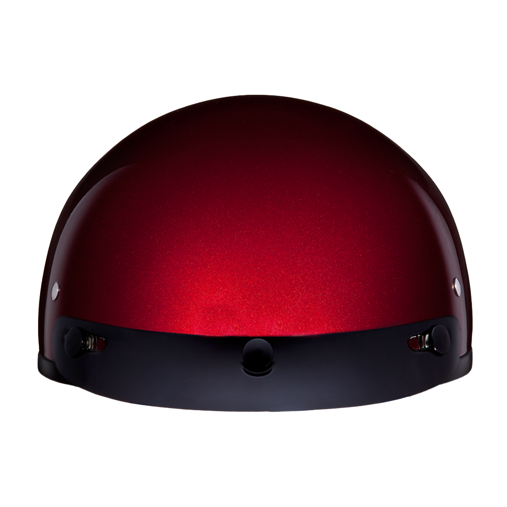ece motorcycle helmet skull cap style Daytona Skull Cap Half Helmet with Peak Visor, Black Cherry / L