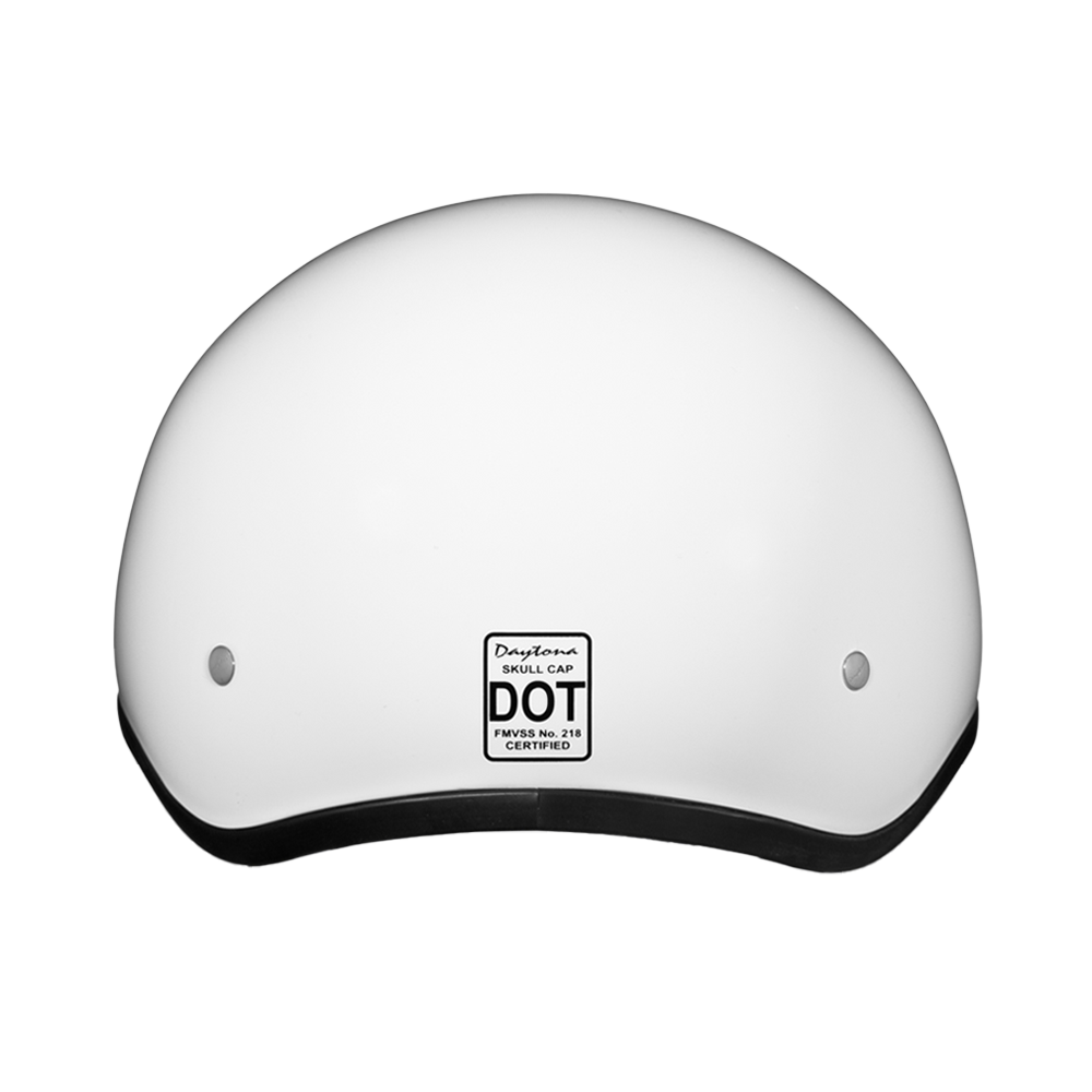 DOT Approved Daytona Skull Cap Half Shell Motorcycle Helmet - Beanie Style for Motorcycles, Cruisers, Scooters, and Mopeds - Hi-Gloss White