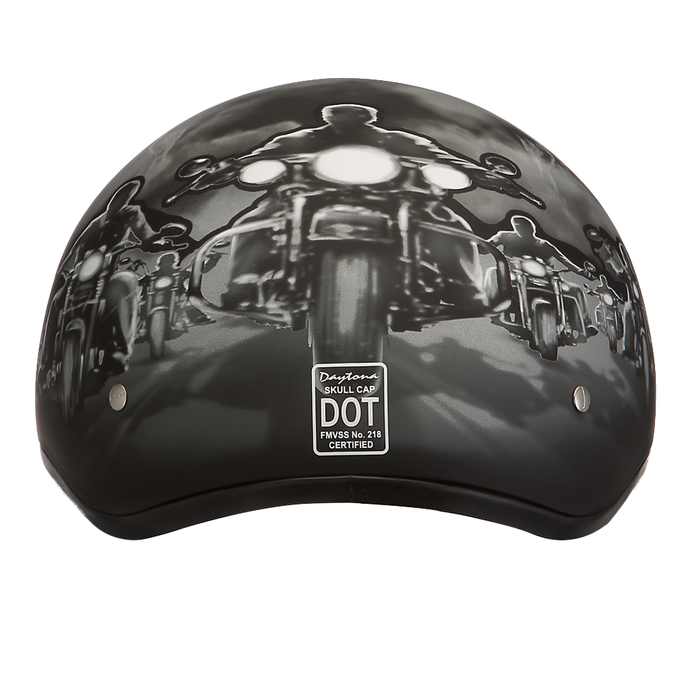 daytona dot motorcycle helmets Daytona Skull Cap Guns Half Face Motorcycle Helmet, XL