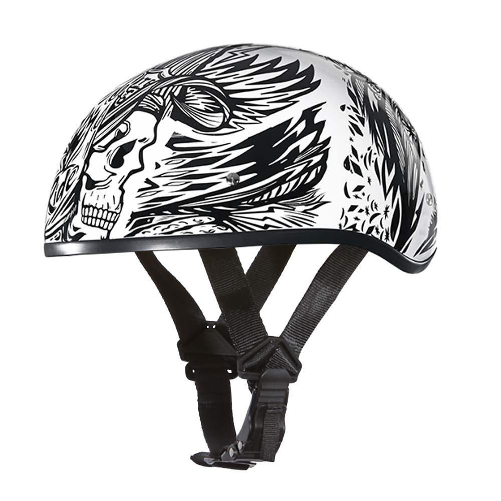 Daytona Skull Cap Live Fast Motorcycle Helmet, M Daytona Skull Cap Live Fast Motorcycle Helmet, M