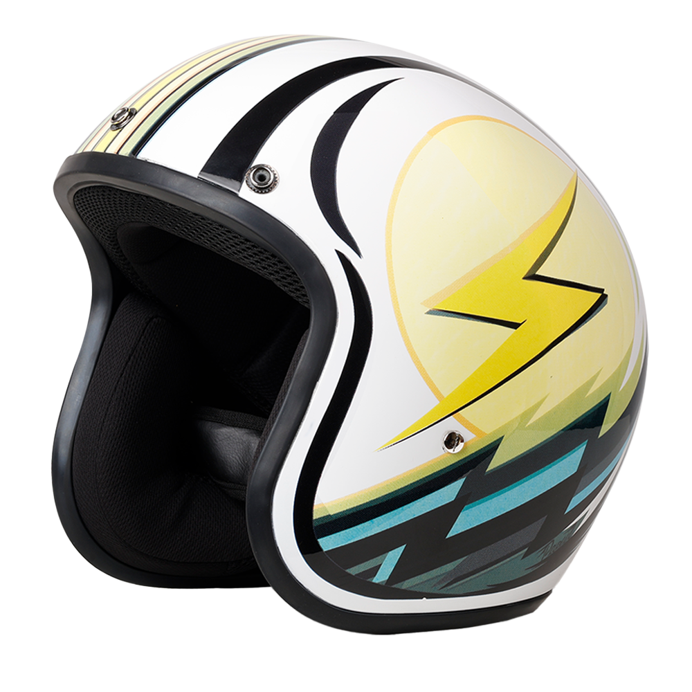 crusier motorcycle helmet color metallic Daytona Cruiser Lightning Open Face Motorcycle Helmet, S