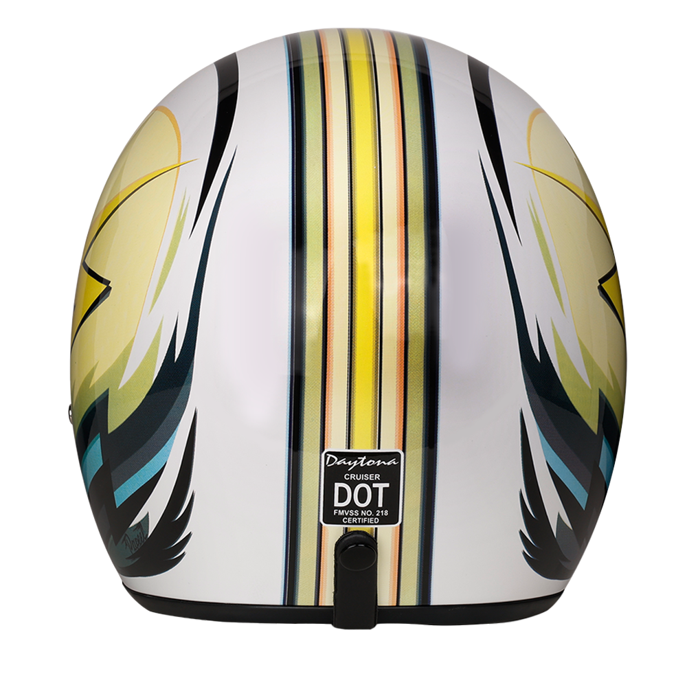 custom cruiser motorcycle helmet Daytona Cruiser Lightning Open Face Motorcycle Helmet, S