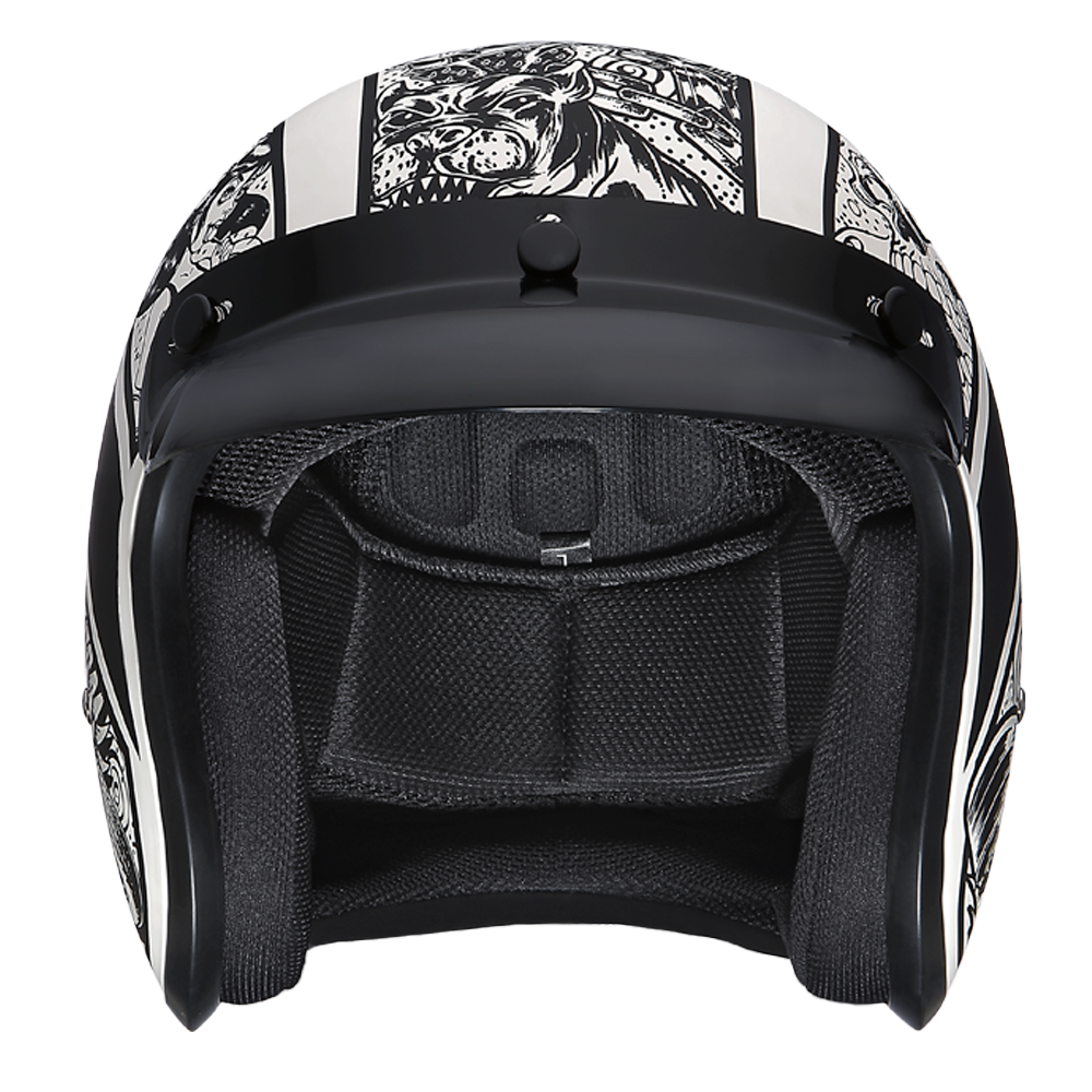dot gladiator motorcycle helmet FXR Clutch Offroad Chrome Black Inner circumference Daytona Cruiser Helmet - Graphics