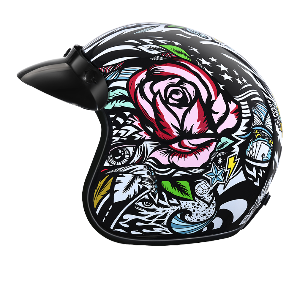 full face custom motorcycle helmet dot Daytona Cruiser Tribal Motorcycle Helmet, M