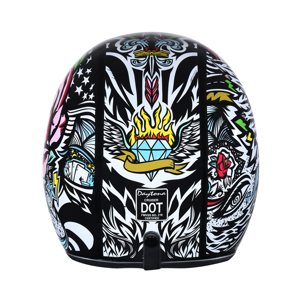 daytona helmets motorcycle open face helmet cruiser Daytona Cruiser Tribal Motorcycle Helmet, M
